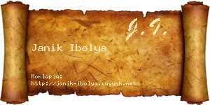 Janik Ibolya névjegykártya