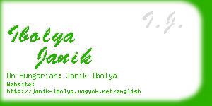 ibolya janik business card